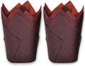 500 pcs Large Brown Tulip Baking Cups 2-1/4in Base - Jumbo Greaseproof