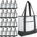 Reginary 16 Pcs Canvas Tote Bags for DIY and Shopping Needs