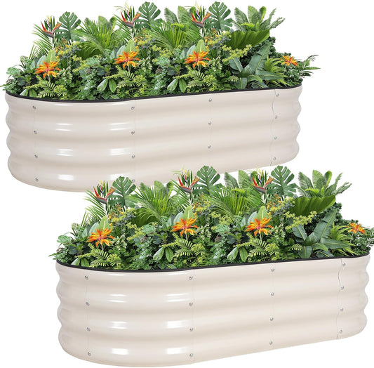 G GOOD GAIN Galvanized Metal Raised Garden Bed Kit for Plants