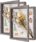 11x14 Shadow Box Frame with Linen Back - Rustic Gray Memory Case