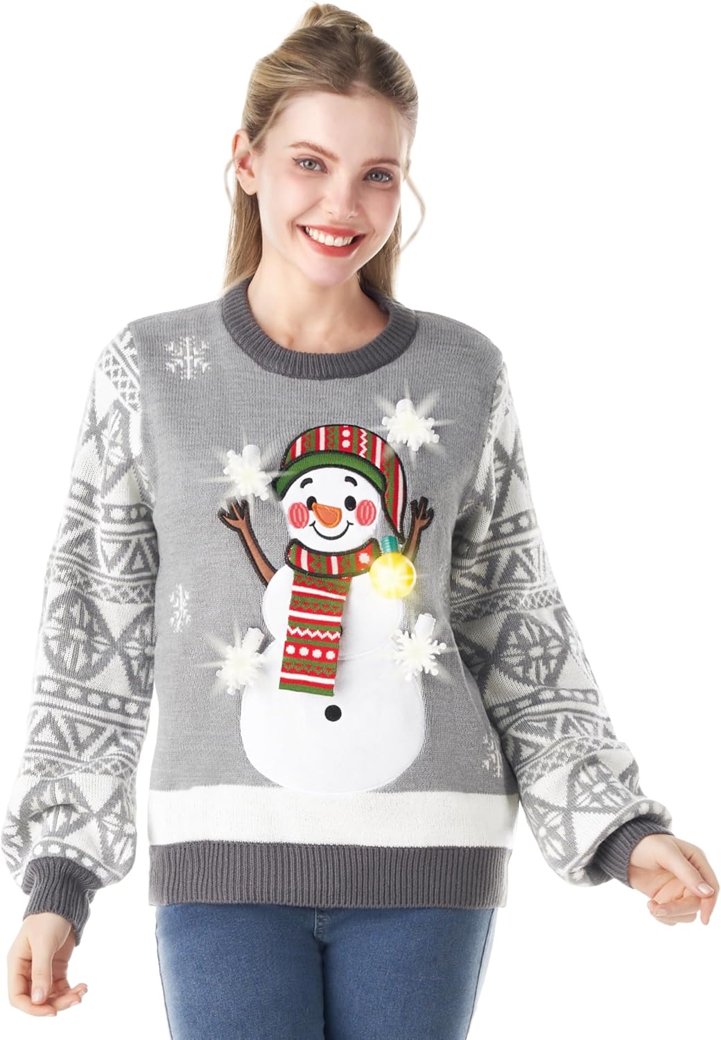 JOYIN Ugly Christmas Sweater for Couples with LED Lights 2025