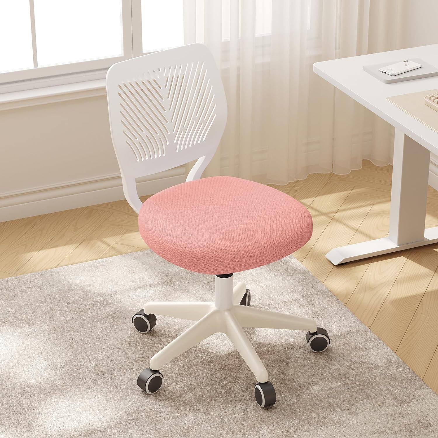 Armless Desk Chair with Adjustable Height for Comfort and Style