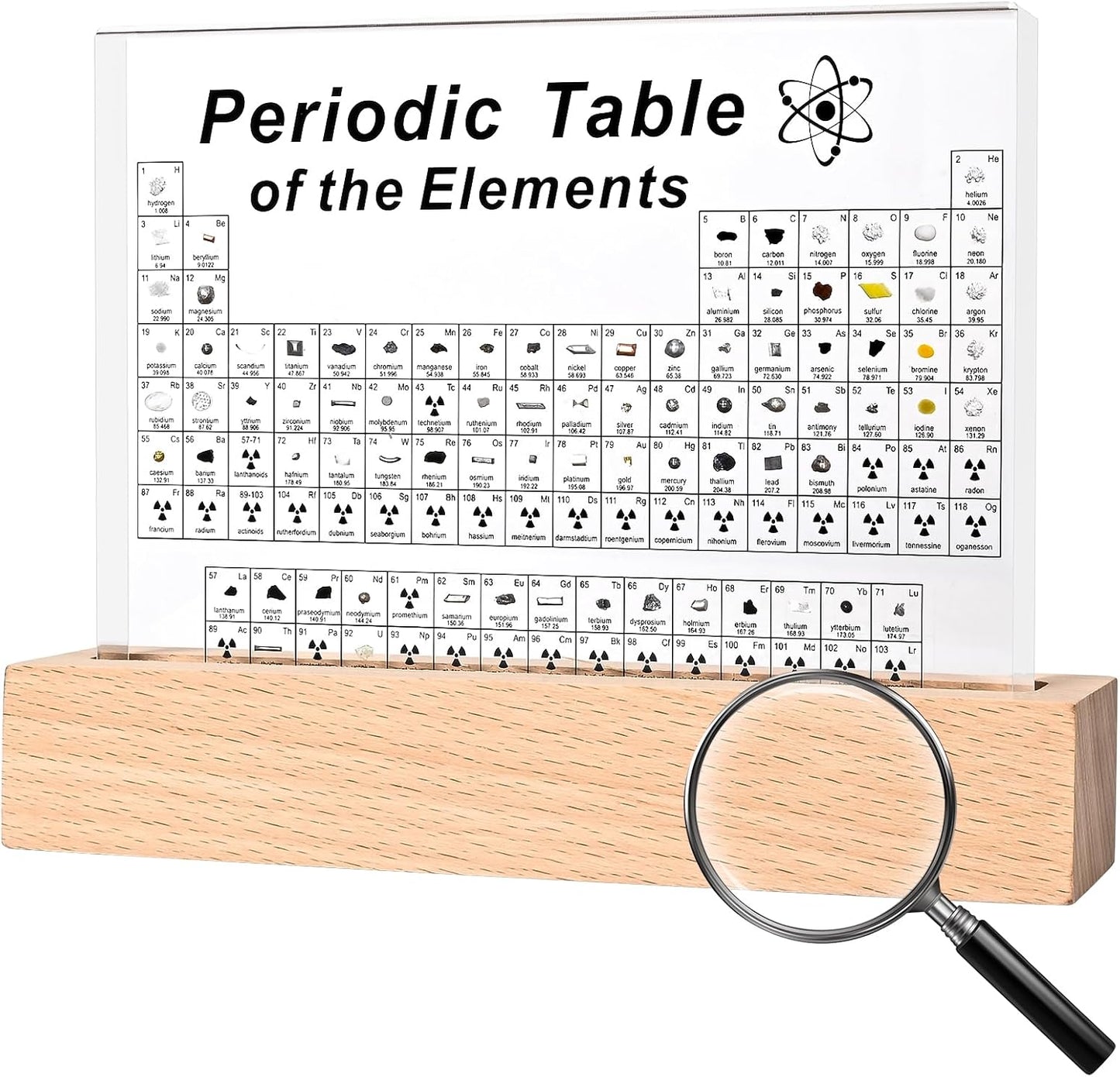 Dissyou Acrylic Periodic Table with 83 Real Elements for Learning