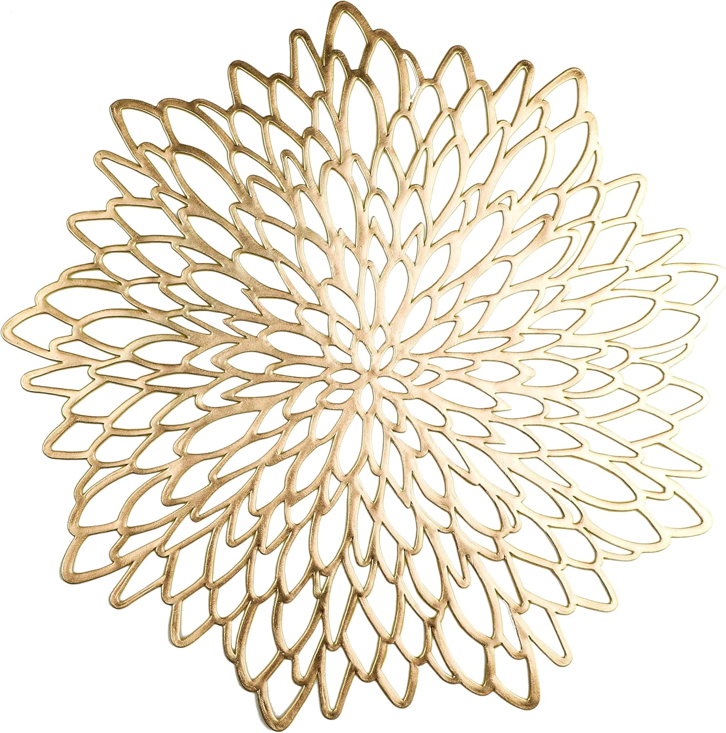 18 Gold Round Vinyl Placemats - Festive Table Decor