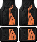 Car Floor Mats Full Set Orange - Trim-to-Fit All-Weather Protection