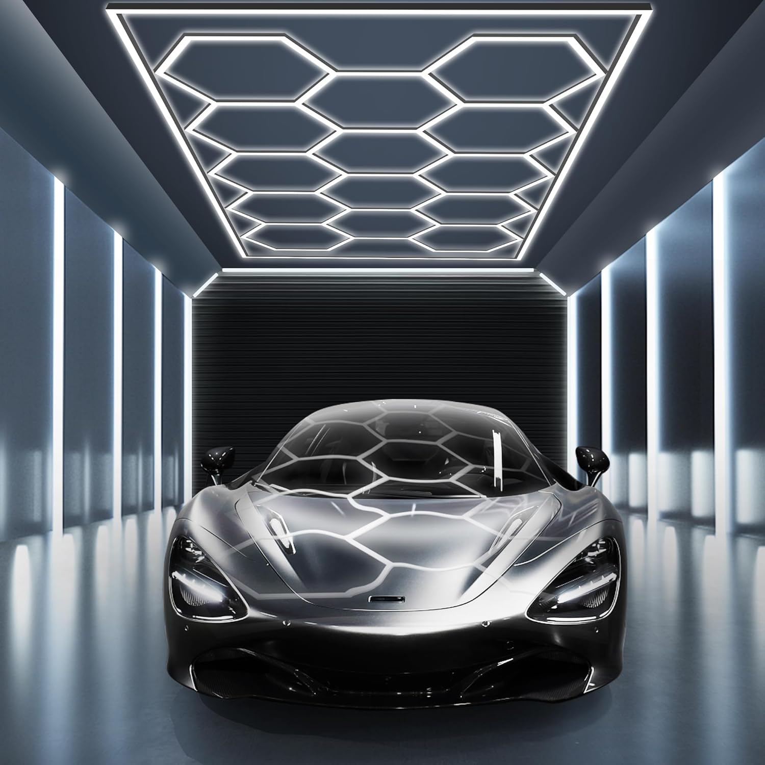 MODERN Hexagon Garage Light: 720W 86400 Lumens Brightness