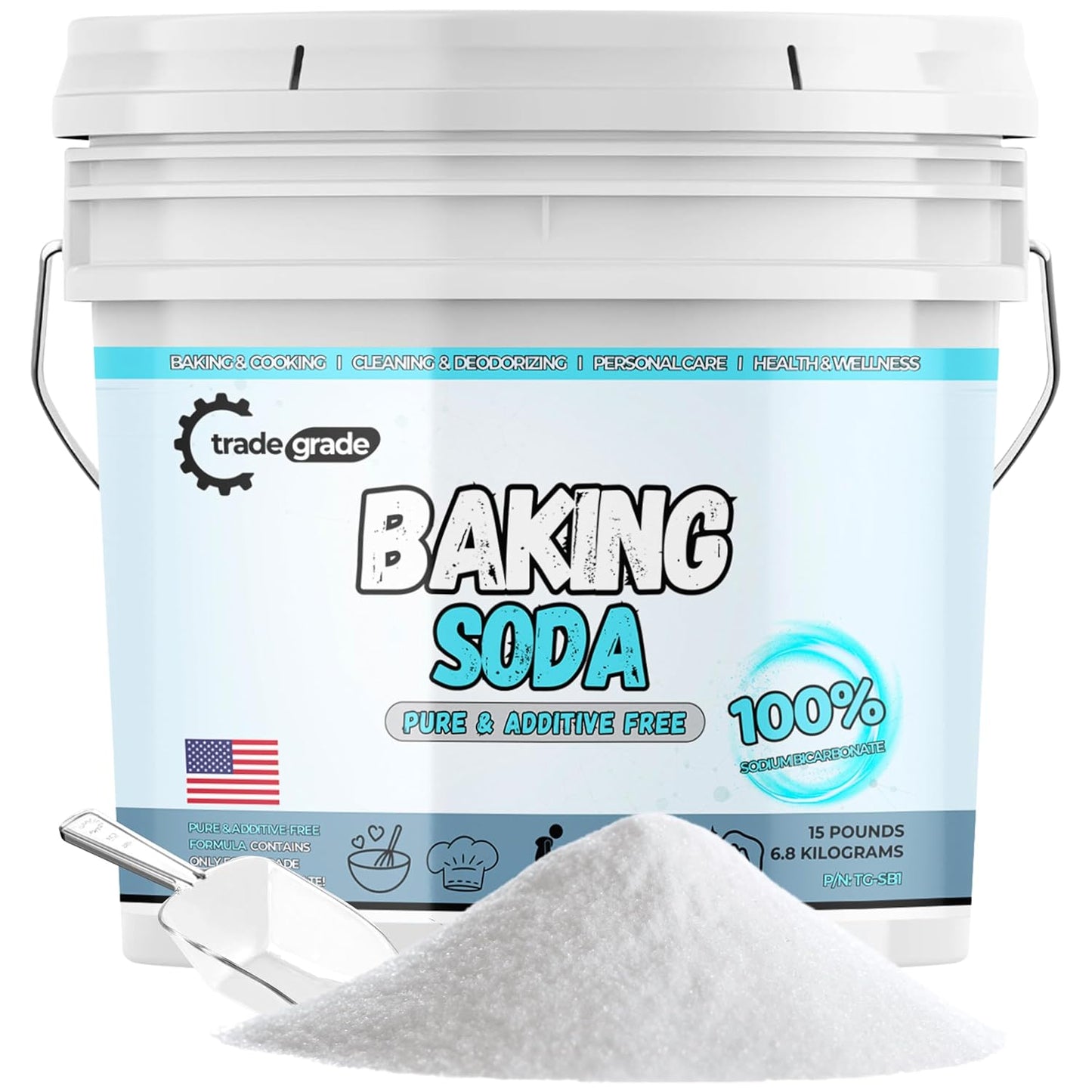 TradeGrade 100% Pure Baking Soda Powder for Baking & Cleaning
