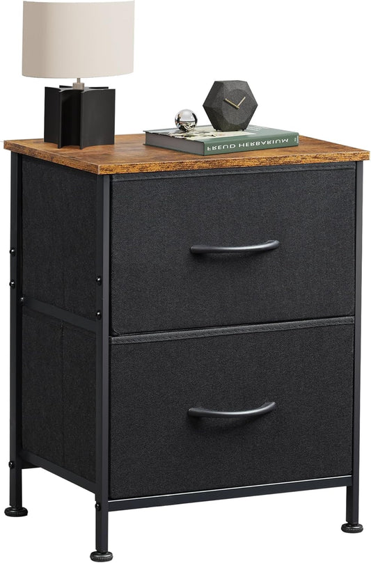 WLIVE Nightstand with 2 Drawers for Stylish Bedroom Storage
