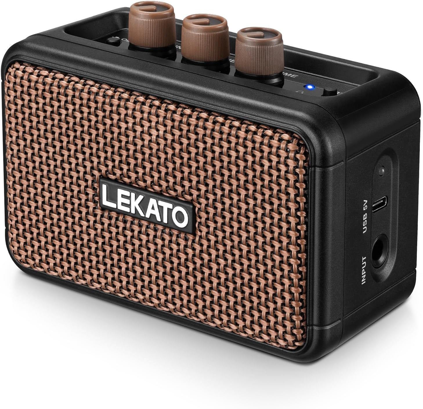 LEKATO Retro Portable Guitar Amp: 5W Dual Speakers
