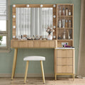 Yanosaku 48 Fluted Vanity Desk with HD Mirror