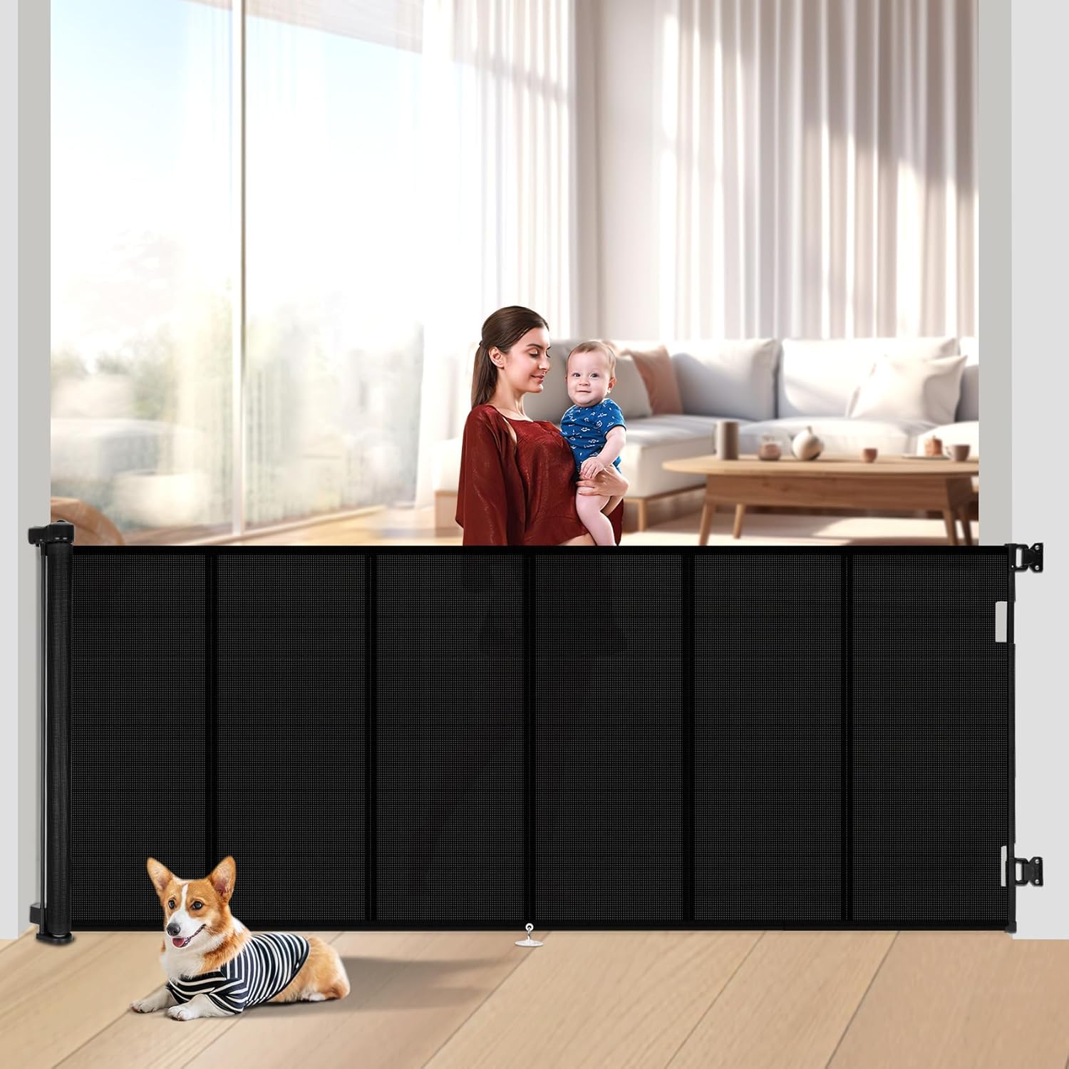 120 inch Retractable Baby Gates for Safety and Convenience