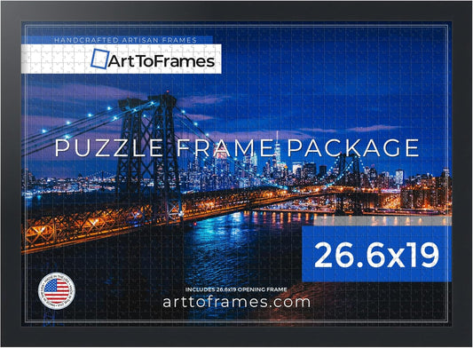 Premium Black Puzzle Frame for 1000 Piece Puzzles - 26.6x19 IN