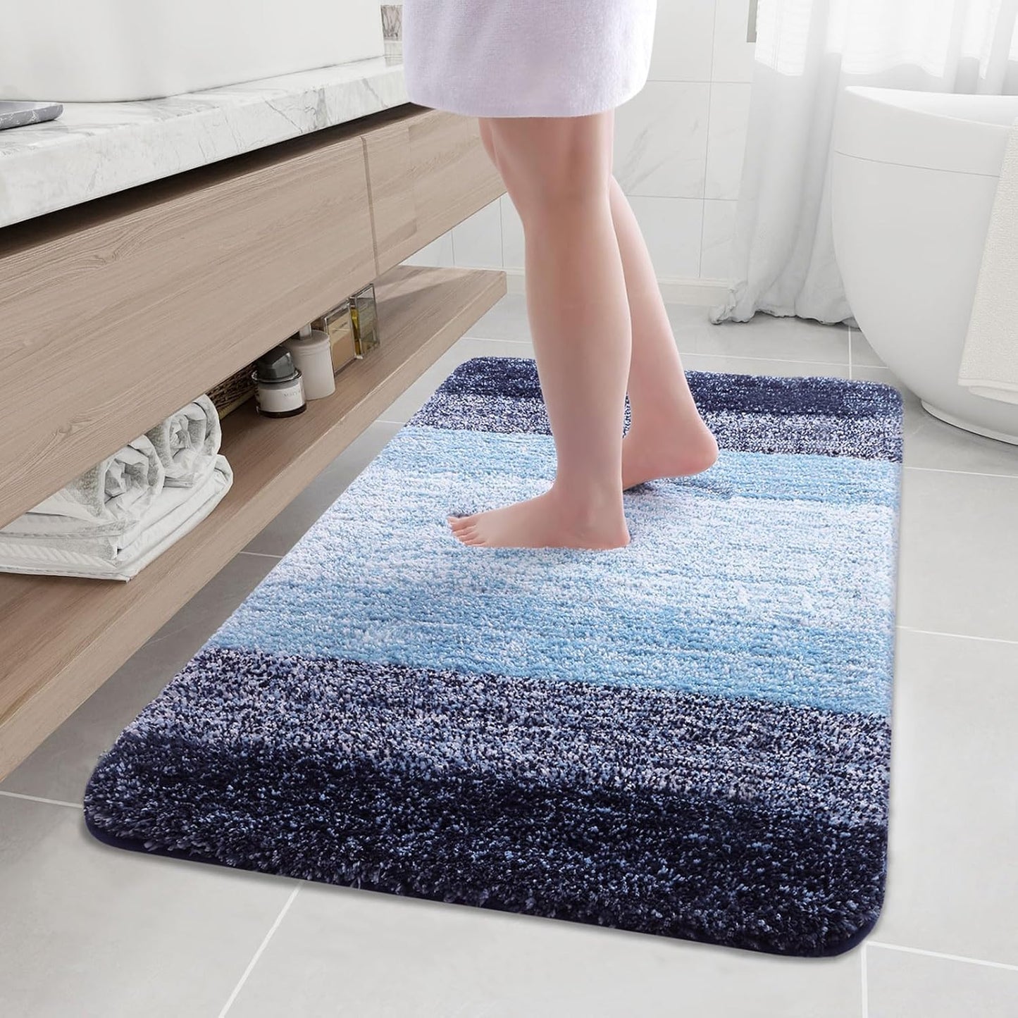 Arotive Microfiber Bathroom Rugs - Soft, Absorbent, Non-Slip Mats