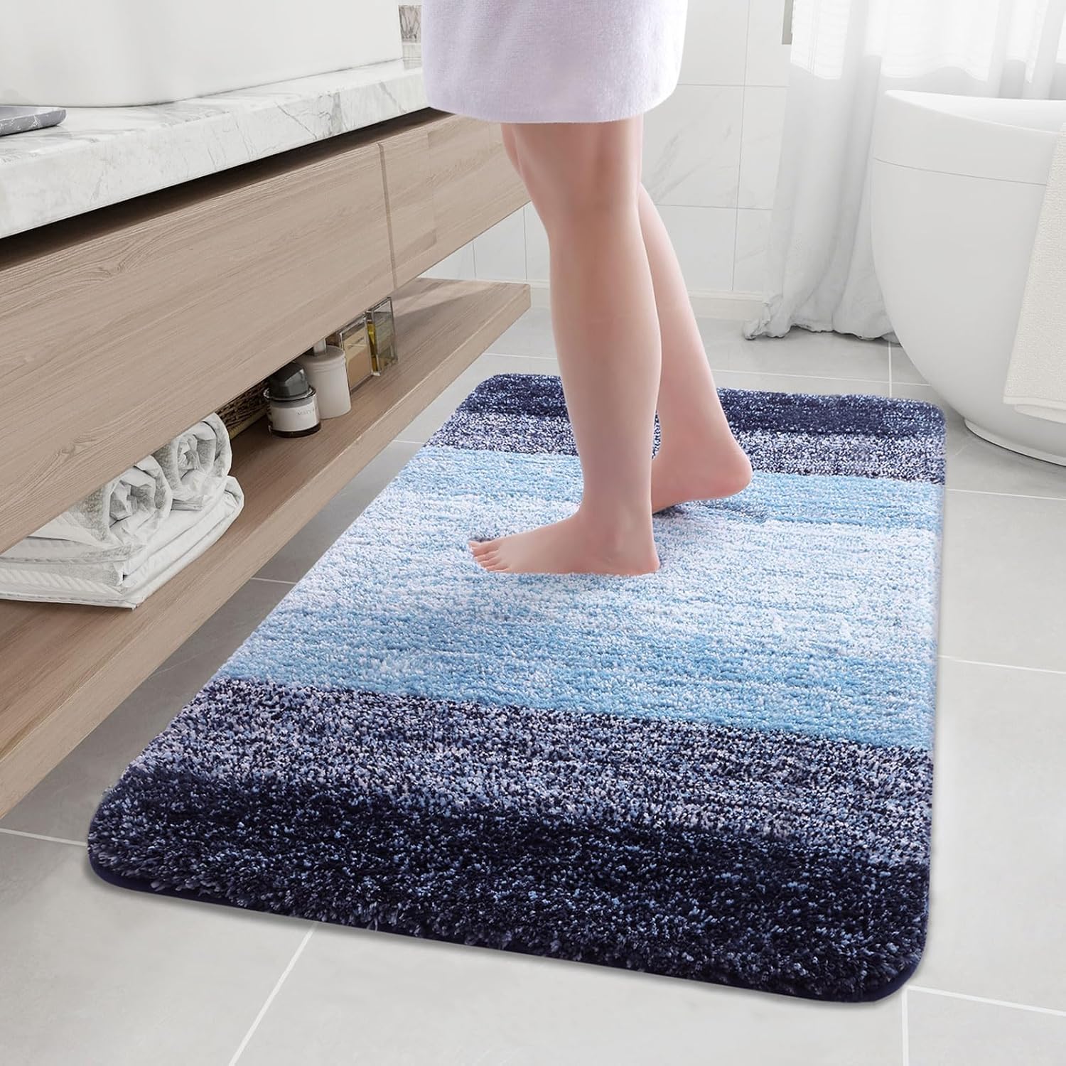 Arotive Microfiber Bathroom Rugs - Soft, Absorbent, Non-Slip Mats