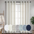 Natural Linen Curtains 2 Panel Set 52x108 - Light Filtering Semi Sheer