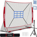 7x7 FT Baseball Net for Batting Pitching Hitting - Dual Strike Zone