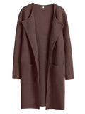 Womens Cardigan Sweater Open Front Knit Long Coatigan - Cozy Layering