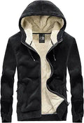 Flygo Hoodies for Men Zip Up Winter Fleece Sherpa Lined Sweatshirt