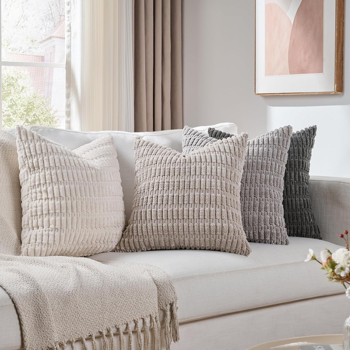Boho Decorative Throw Pillow Covers Set of 4 for Couch Bed