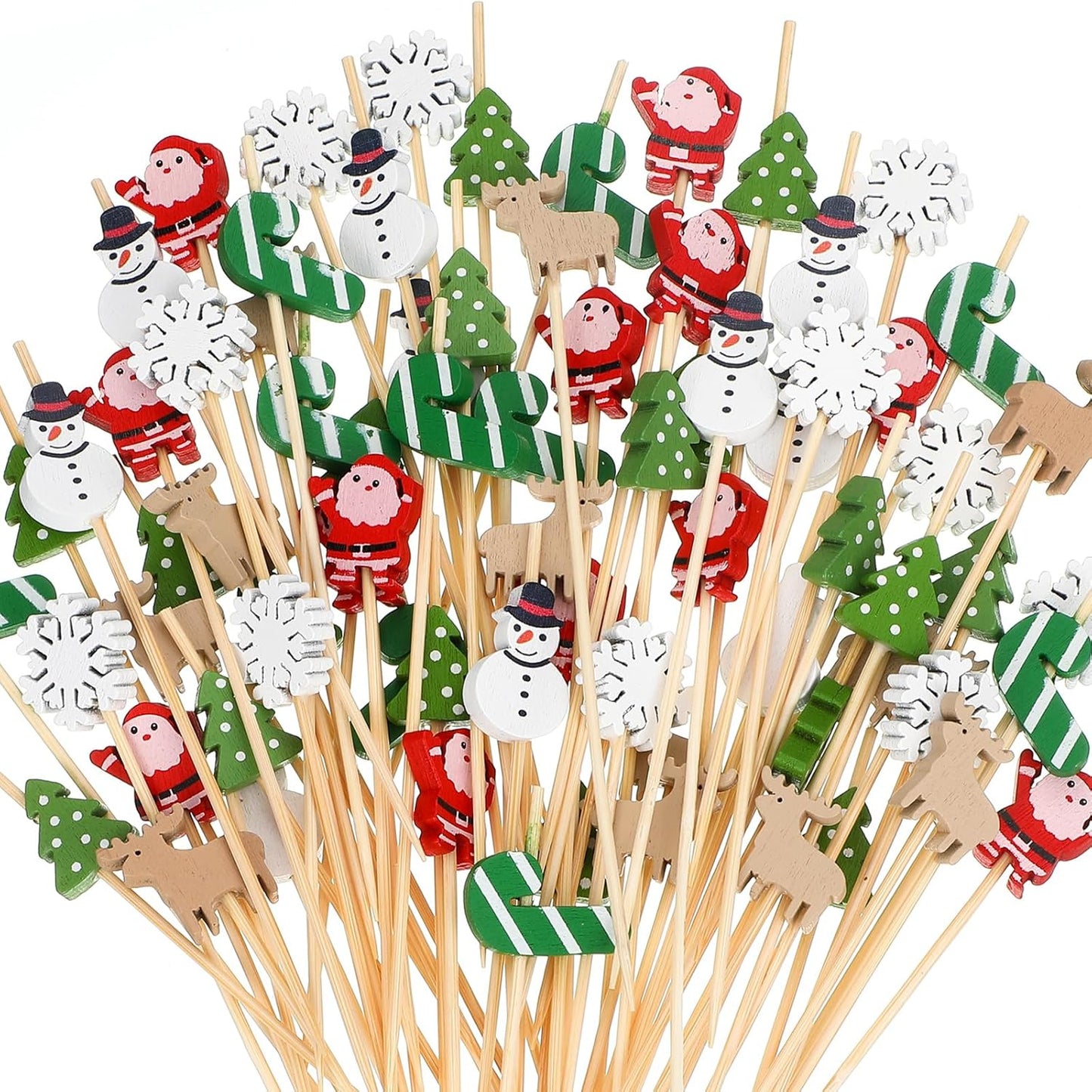 Christmas Cocktail Picks Set - Festive Party Appetizer Toothpicks