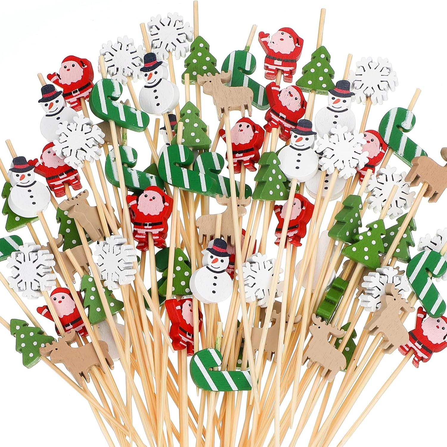 Christmas Cocktail Picks Set - Festive Party Appetizer Toothpicks