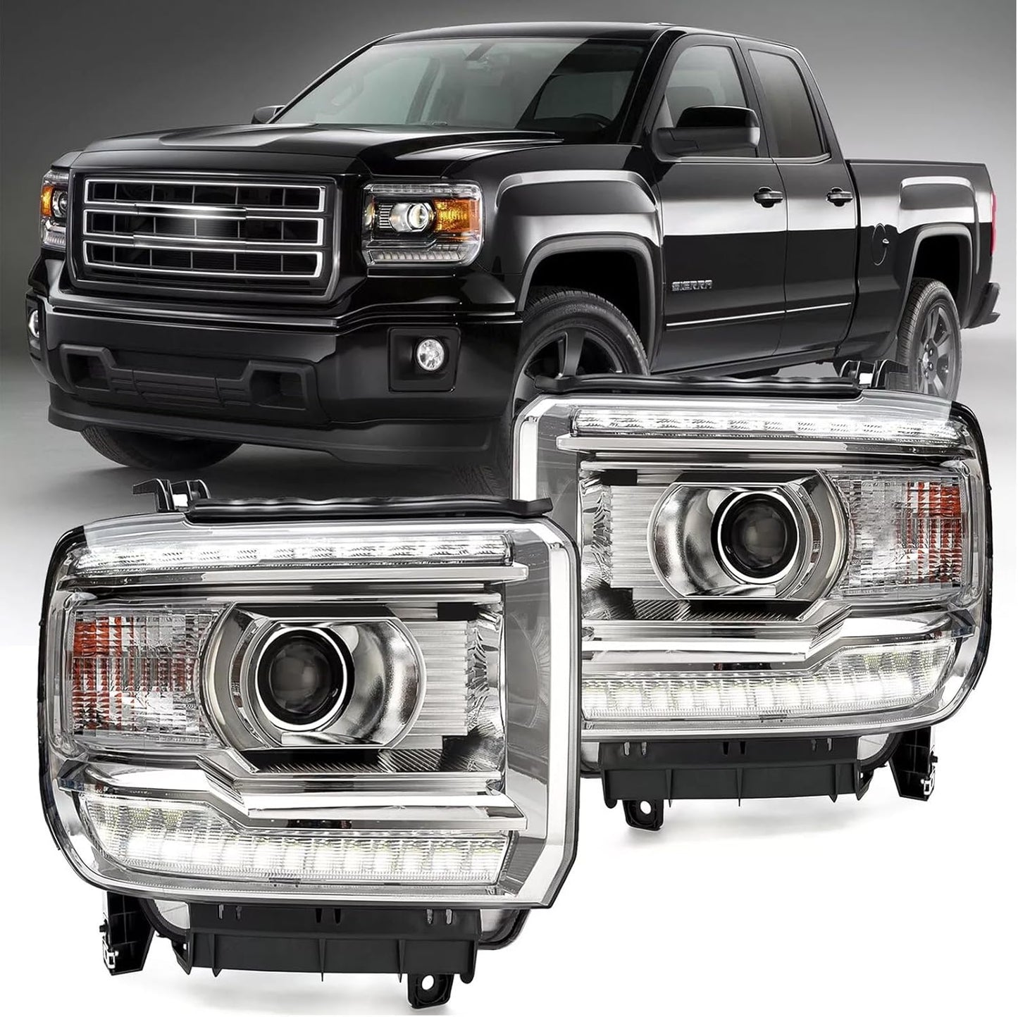 Headlight Assembly for 2014-2019 GMC Sierra by APSVE