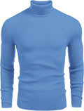 Mens Ribbed Slim Fit Knitted Turtleneck Sweater - Soft & Warm