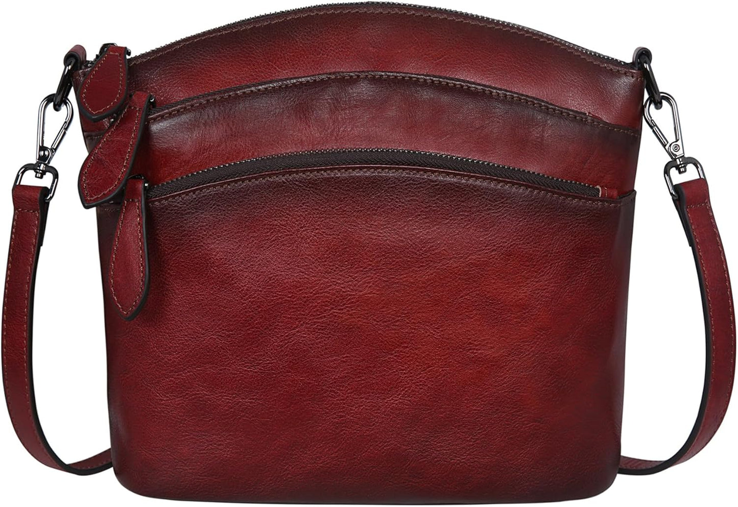 HESHE Crossbody Bags for Women Genuine Leather Vintage Satchel