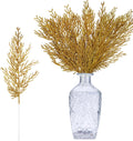 12 Pack Golden Glitter Pine Needles for Festive Decor