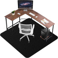 Anti-Slip Easy Glide 63x51 Black Desk Chair Mat