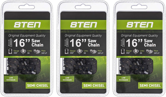 8TEN Chainsaw Chain 16 inch .050 .375 55 Drive Links for Stihl