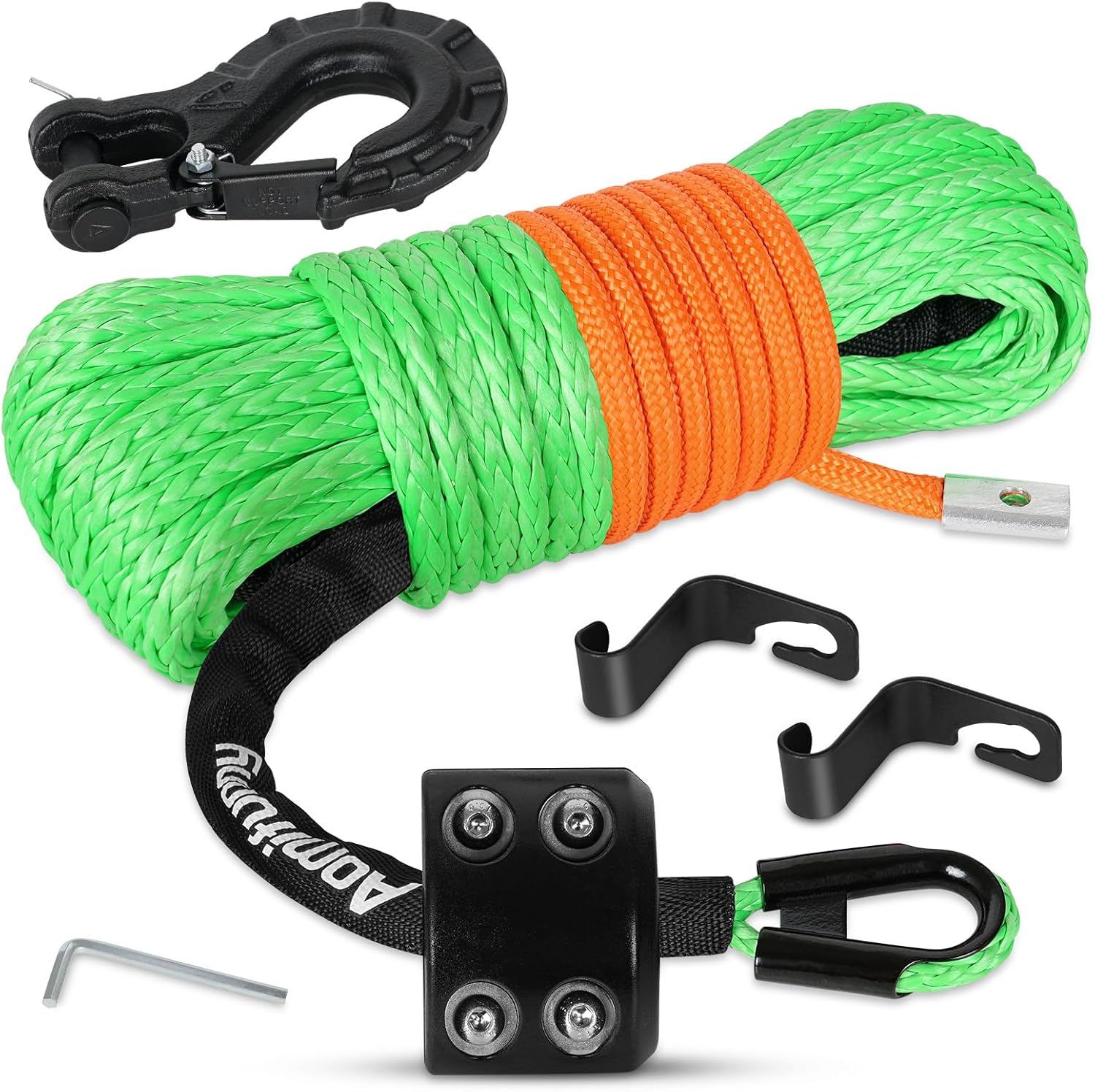 Synthetic Winch Rope 1/4in x 50 ft for Offroad Vehicles