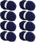 HOMBYS Navy Blue Chunky Chenille Yarn for Crocheting - Super Soft