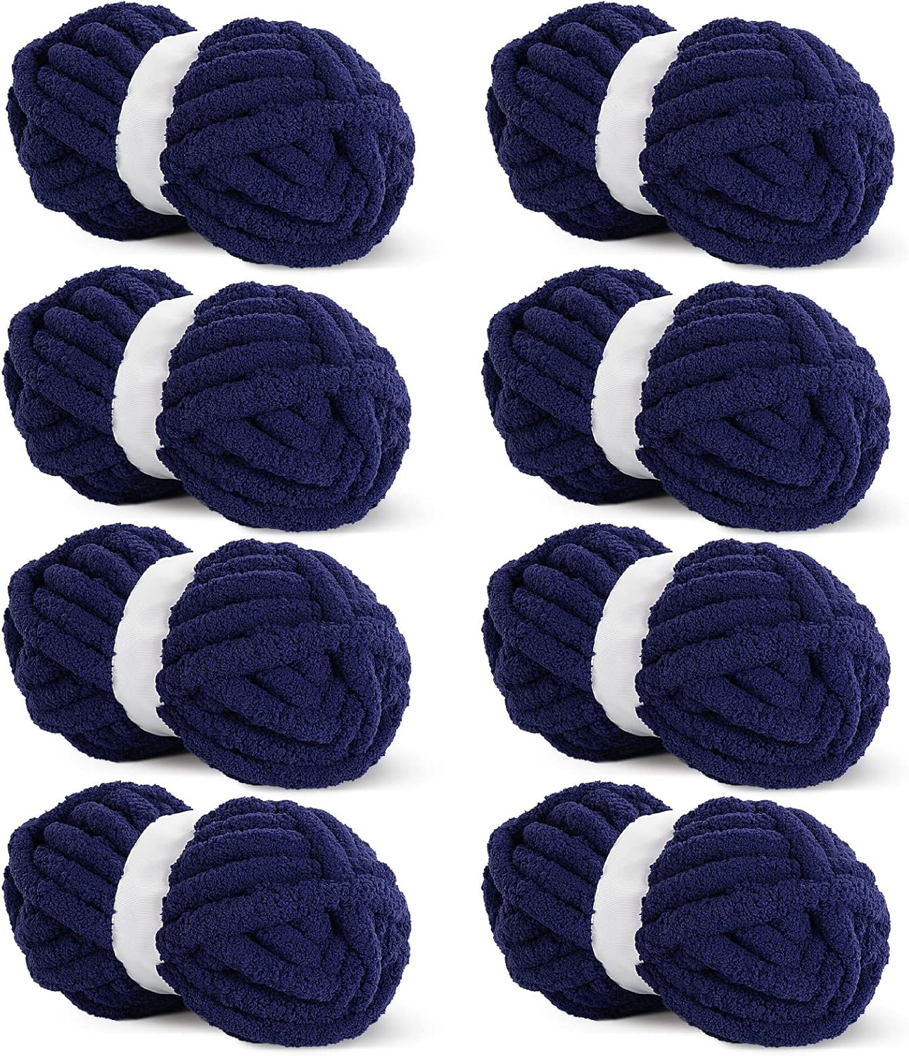 HOMBYS Navy Blue Chunky Chenille Yarn for Cozy Knitting Projects