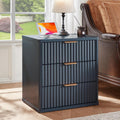 23 in Wide Fluted Night Stand with Charging Station - Farmhouse