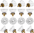 Round Cabinet Knobs Antique Brass Glass Knobs 16 Pack - Vintage