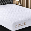 Quilted Fitted Mattress Pad Twin XL 2-Pack - Soft, Deep Pocket