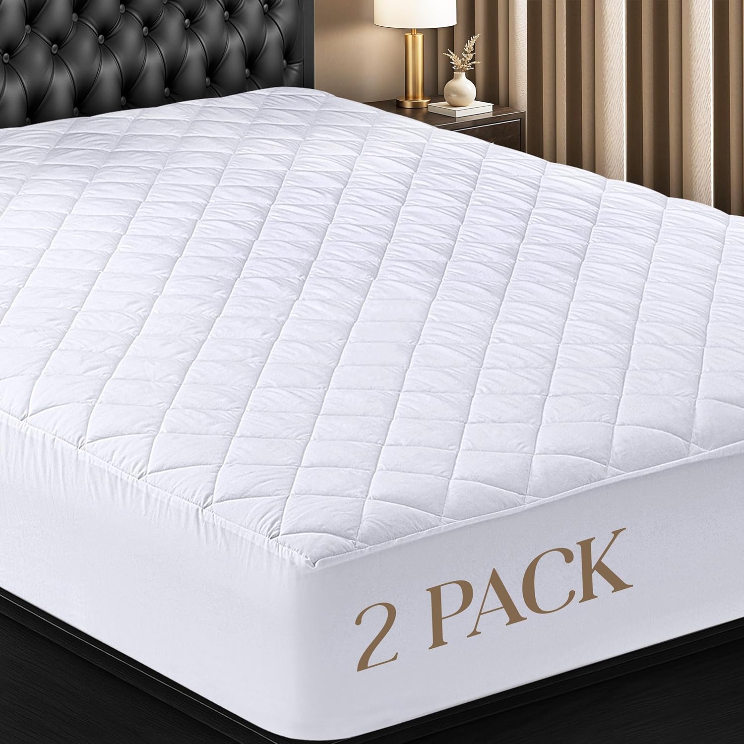 Utopia Bedding Twin XL Quilted Fitted Mattress Pad - 2 Pack