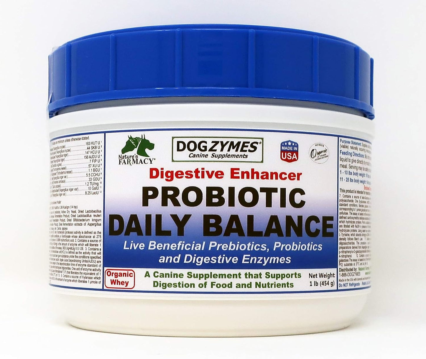 Dogzymes Dissolvable Powder Digestive Enhancer for Dogs 1 Pound