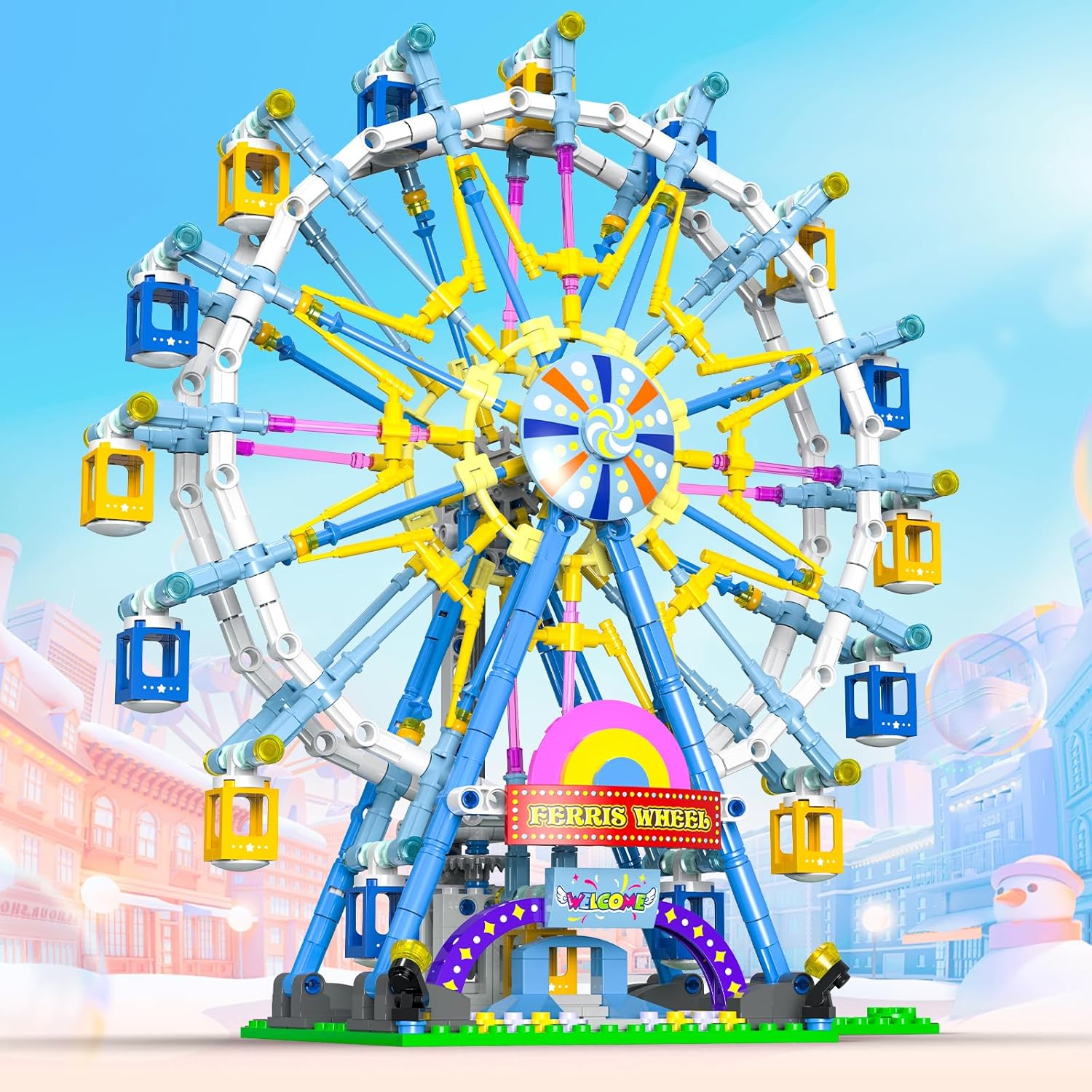 Ferris Wheel Building Set with Fairy Light for Kids Ages 8