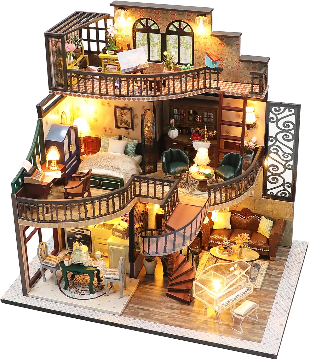 Spilay DIY Dollhouse Miniature with Furniture for Creative Fun