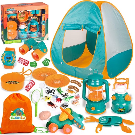 Ultimate Kids Camping Playset - Tent, Lantern, Bag