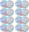 Hombys Giant Chunky Chenille Yarn 8 Pack - Super Bulky Rainbow