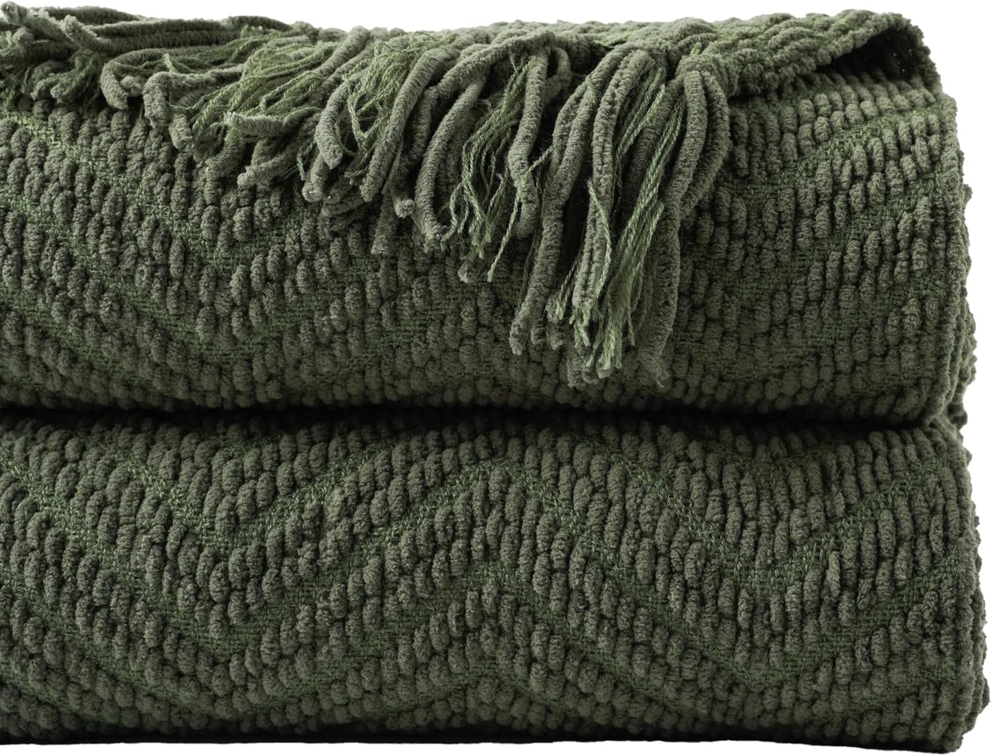 Olive Green Throw Blanket for Couch and Bed - Super Soft Warm