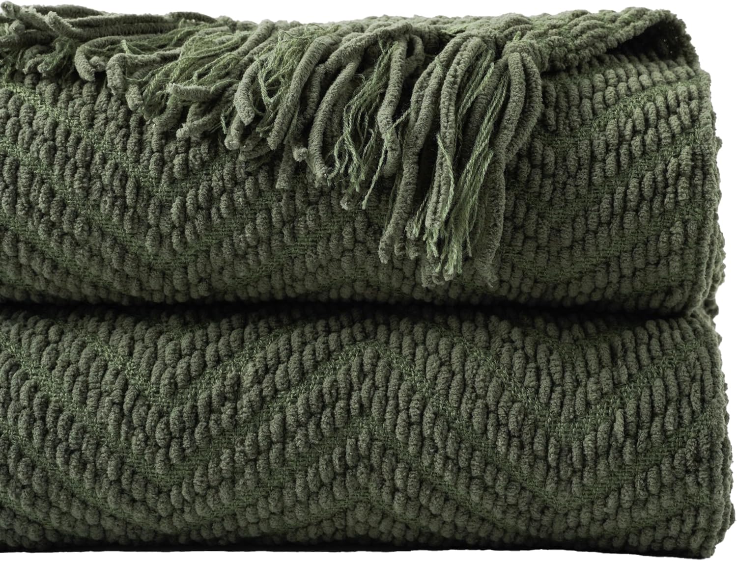 Olive Green Throw Blanket for Couch and Bed - Super Soft Warm