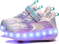 LED Light Up Roller Shoes for Kids - 3-in-1 Wheeled Sneakers