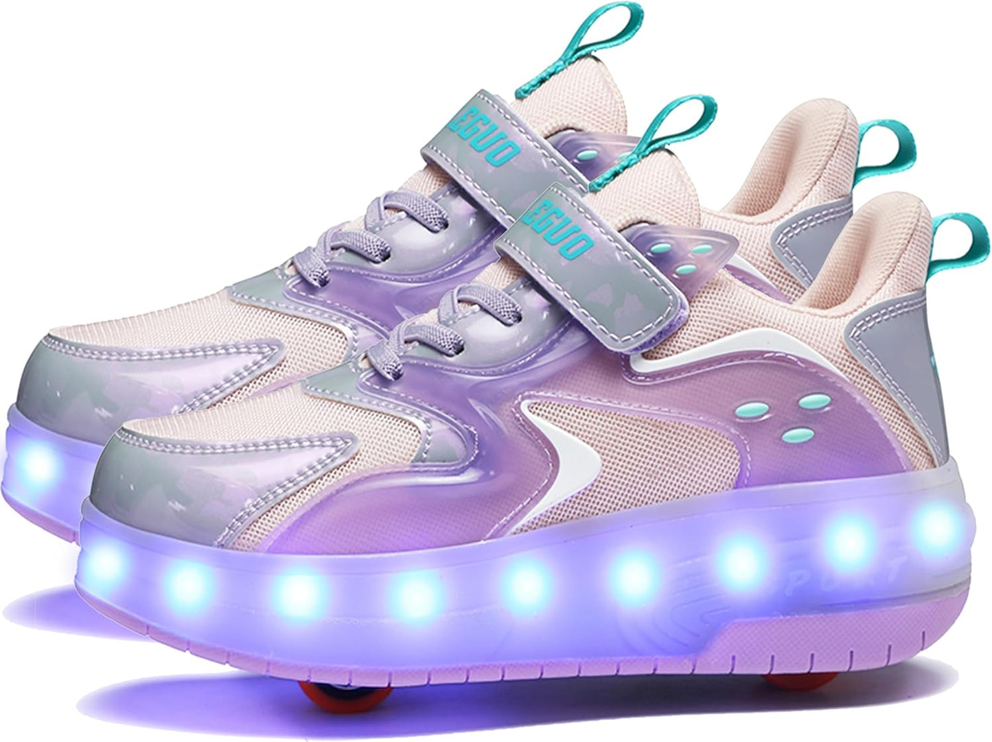 Aikuass USB Chargable LED Light Up Roller Shoes for Kids
