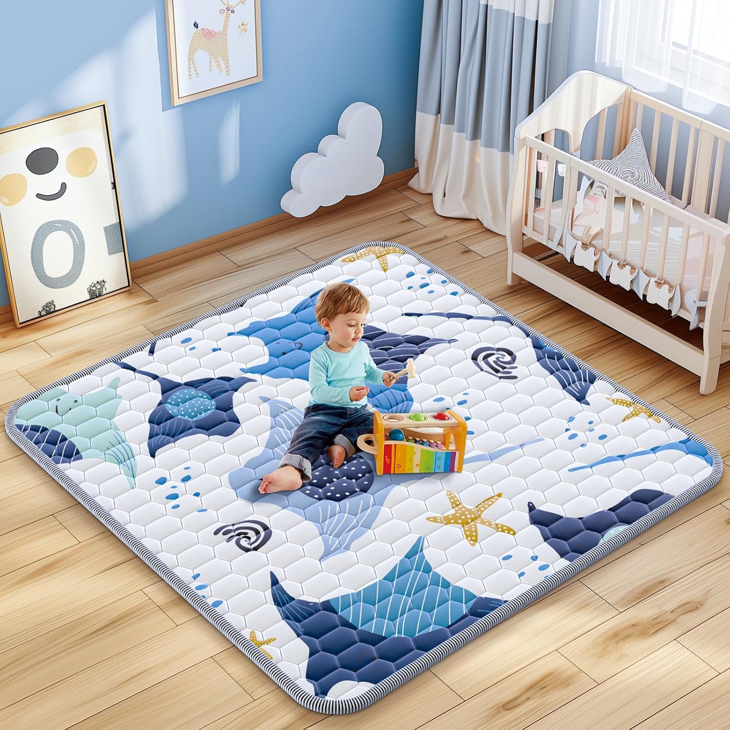 Soft & Thick Baby Play Mat - Non-Slip - 47x47in