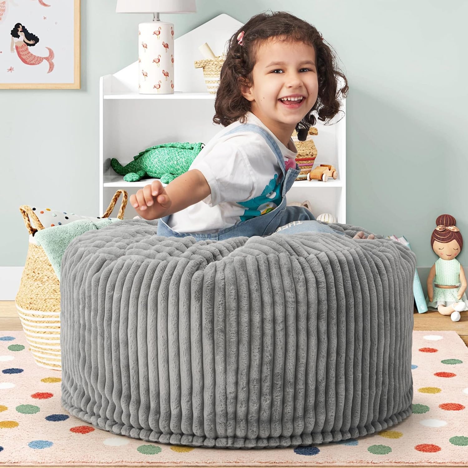 Hobestluk 2.5FT Bean Bag Chair with Memory Foam for Kids