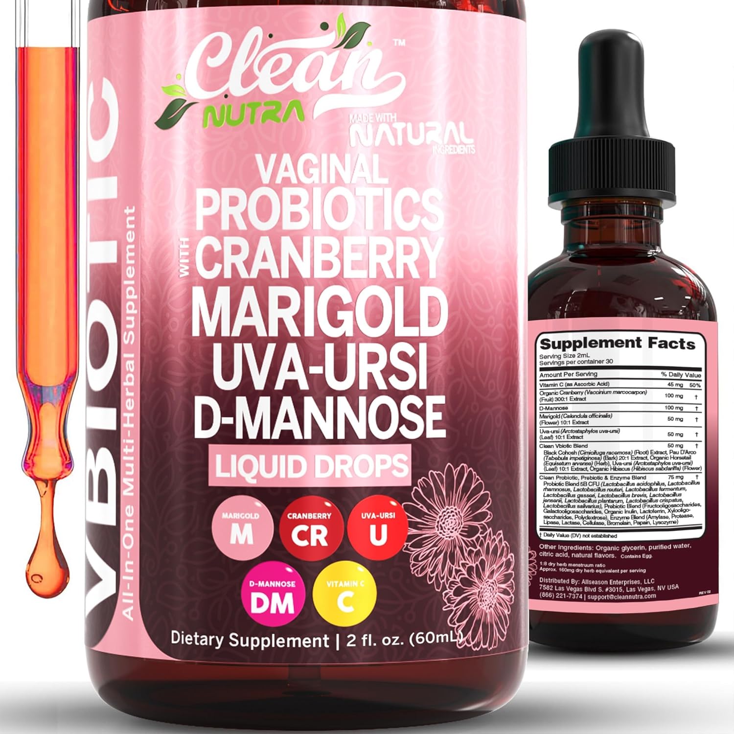 VBiotic Vaginal Probiotic Liquid Drops for Women's Health